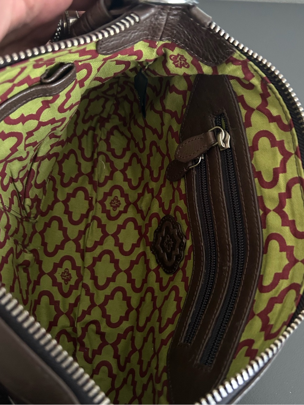 Oryany Brown Woven Leather Crossbody Shoulder Bag Silver Hardware - Picture 7 of 12